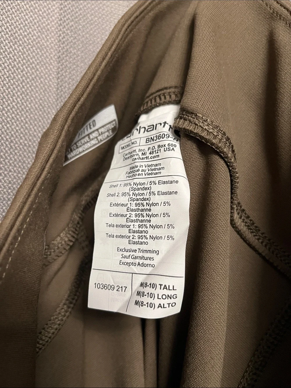 Carhartt Olive Brown Leggings with Utility Pockets - Picture 5 of 8